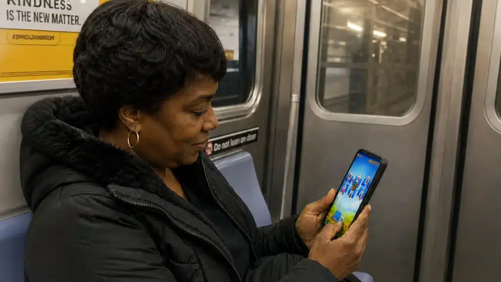 Person taking a relaxing break to play Solitaire Grand Harvest during their day